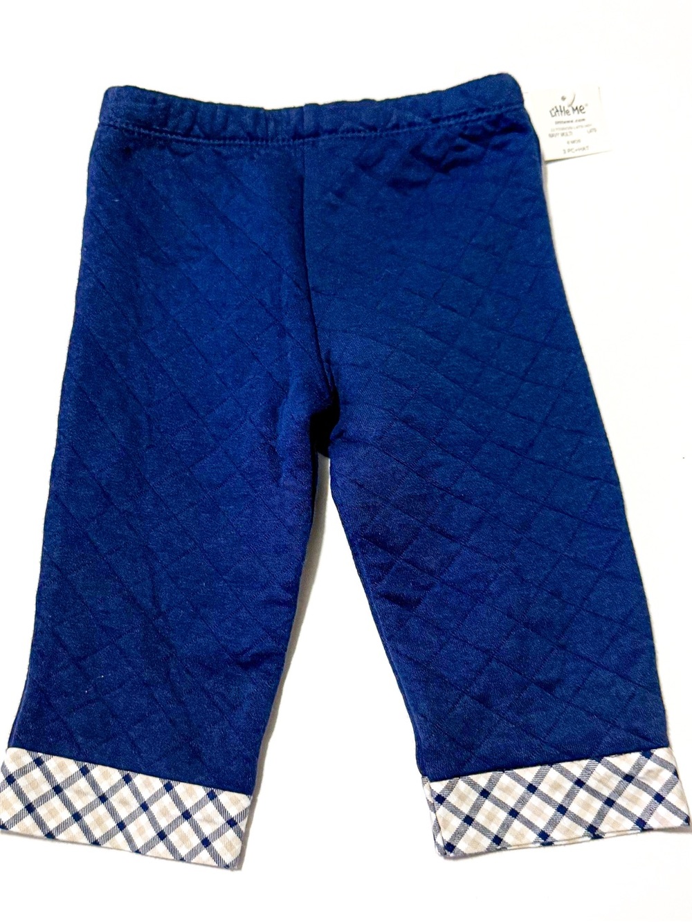 Little me navy quilted pants
